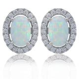 Georgini Opal Glow Blackwattle Created White Opal Earrings Silver IE1184W