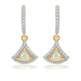 Georgini Chic Noel Fantastic Cubic Zirconia Fan Drop Earrings Gold Plated IE1196G