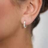 Georgini Irina Cubic Zirconia Small Hoop Earrings Silver IE813W