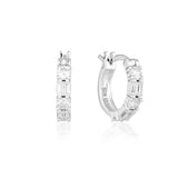 Georgini Irina Cubic Zirconia Small Hoop Earrings Silver IE813W