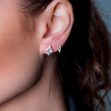 Georgini Rock Star Shield Cubic Zirconia Earrings Gold Plated IE993G