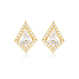 Georgini Rock Star Shield Cubic Zirconia Earrings Gold Plated IE993G