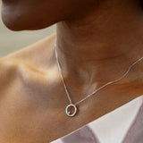 Georgini Opal Glow Created Blue Opal Necklace Silver IP1173W