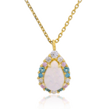 Georgini Wisteria Created Opal Floribunda Pendant Gold Plated IP1174G