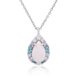 Georgini Wisteria Created Opal Floribunda Pendant Silver IP1174W
