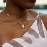 Georgini Opal Glow Barangaroo Blue Created Opal Necklace Silver IP1177B