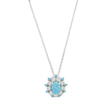 Georgini Opal Glow Barangaroo Blue Created Opal Necklace Silver IP1177B