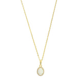 Georgini Opal Glow Blackwattle Created White Opal Necklace Gold Plated IP1184G