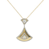 Georgini Chic Noel Fantasy CZ Fan Necklace Gold Plated IP1196G