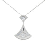 Georgini Chic Noel Fantasy Cubic Zirconia Fan Drop Necklace Silver IP1196W