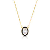 Georgini Reflection Black Enamel Necklace Gold Plated IP874G