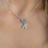 Georgini Luxury Letters 'A' Cubic Zirconia Necklace Silver IP894AW