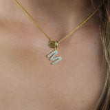 Georgini Luxury Letters 'M' Cubic Zirconia Necklace Gold Plated IP894MG