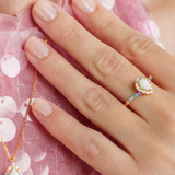 Georgini Wisteria Floribunda Created Opal Ring Gold Plated IR1174G