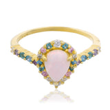 Georgini Wisteria Floribunda Created Opal Ring Gold Plated IR1174G