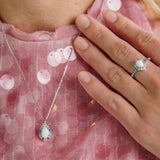 Georgini Wisteria Created Opal Floribunda Ring Silver IR1174W