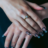 Georgini Reflection Black Enamel Ring Gold Plated IR507G