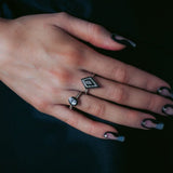 Georgini Reflection Black Enamel Ring Silver IR507W