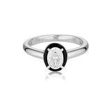 Georgini Reflection Black Enamel Ring Silver IR507W