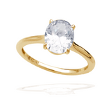 Georgini A Christmas Journey Ellipse Cubic Zirconia Ring Gold Plated IR518G
