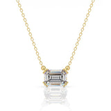 Georgini Elegant Essentials Emerald Cut Cubic Zirconia Necklace Gold Plated IP1211G