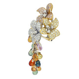 Pre-loved 18ct Gold Pave Diamond & Spinel Chandelier Earrings