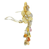Pre-loved 18ct Gold Pave Diamond & Spinel Chandelier Earrings