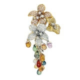 Pre-loved 18ct Gold Pave Diamond & Spinel Chandelier Earrings