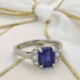 Pre-owned Platinum 2.7ct Certificated Ceylon Sapphire Ring