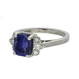 Pre-owned Platinum 2.7ct Certificated Ceylon Sapphire Ring