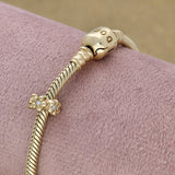 Pre-loved Pandora 14ct Yellow Gold Flower Gemstone Spacer Charm