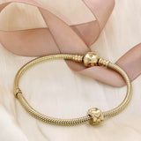 Pre-loved Pandora Retired 14ct Yellow Gold Heart Pattern Clip Charm