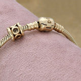 Pre-loved Pandora 14ct Yellow Gold Cut Out Tube Charm