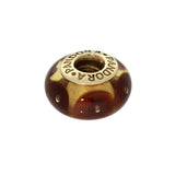 Pre-loved Pandora 14ct Yellow Gold Brown Mystic Calla Glass Charm