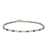 Preowned 18ct White Gold Sapphire & Diamond Tennis Line Bracelet