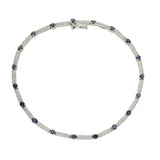 Preowned 18ct White Gold Sapphire & Diamond Tennis Line Bracelet
