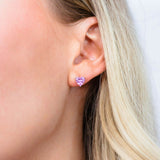Georgini Sweetheart Pink Cubic Zirconia Earrings Silver IE1159W