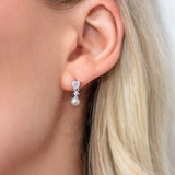 Georgini Sweetheart Mini Heart Pearl Droplet Earrings Silver IE1160W