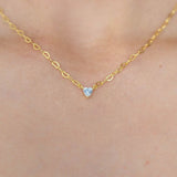 Georgini Sweetheart Cubic Zirconia Heart Chain Necklace Gold Plated IP922G