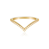 Georgini Rock Star Cubic Zirconia V Ring Gold Plated IR485G