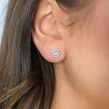 Georgini Milestone Cubic Zirconia Halo Stud Earrings Silver IE1164W