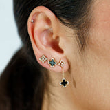 Georgini Midnight Velvet Black Agate Stud Earrings Gold Plated IE1187GB