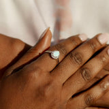 Georgini Opal Glow Rozelle Created White Opal Ring Silver IR1183W
