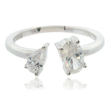 Georgini Chic Noel Cubic Zirconia Toi et Moi Ring Silver IR1198W
