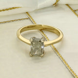 Pre-owned 18ct Yellow Gold 1.20ct Pale Yellow Radiant Diamond Solitaire Ring