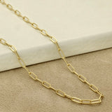 9ct Yellow Gold 18' Paperclip Mini Link Chain Statement Necklace