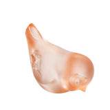 Lalique Piou-Piou Head Down Sculpture- Clear With Coral Patina Crystal 10857300