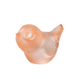 Lalique Piou-Piou Head Up Sculpture - Clear With Coral Patina Crystal 10857500