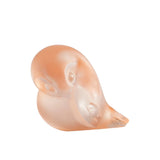 Lalique Piou-Piou Wing Up Sculpture - Clear With Coral Patina Crystal 10857700