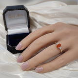 18ct Yellow Gold 0.49ct Oval Fire Opal and Diamond Trilogy Ring